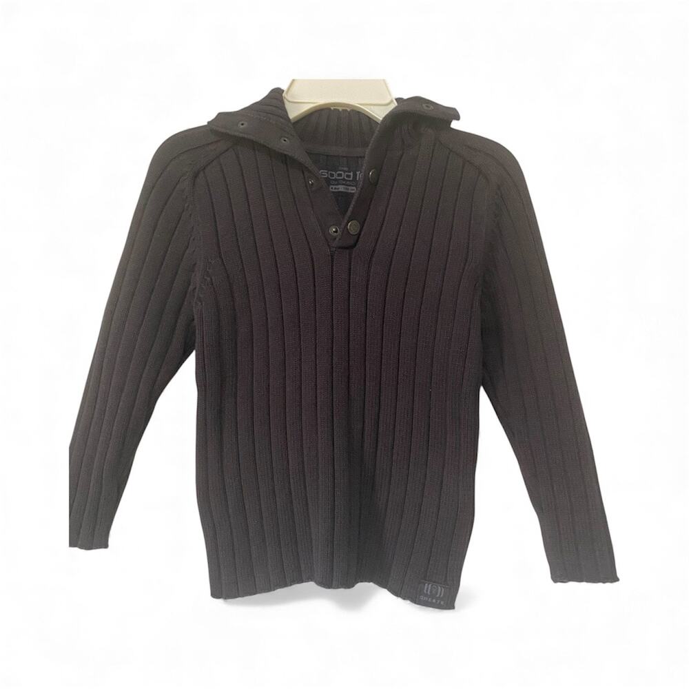 The Good ID Boys Charcoal Gray Ribbed Knit Pullover Sweater Size 8